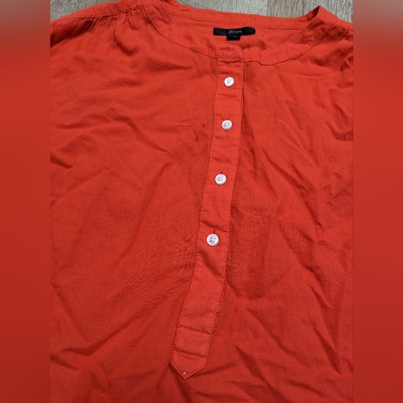 J. Crew Burnt orange Half Button Down Shirt Size Small - Picture 5 of 8